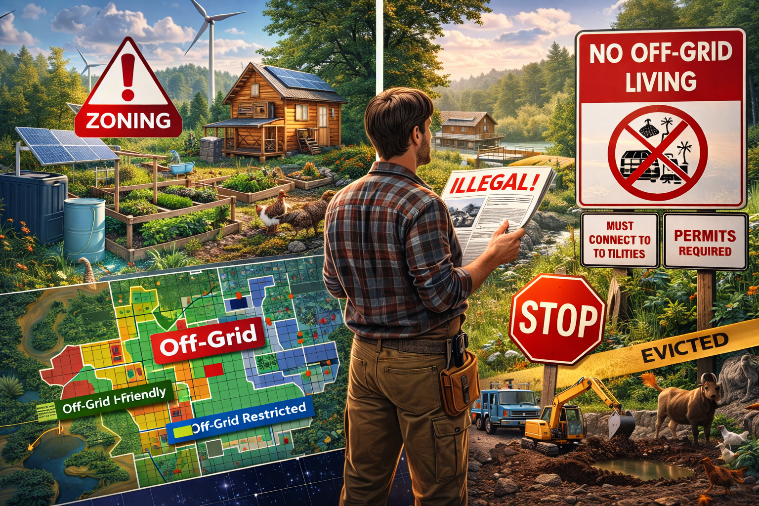 How to Avoid Making Your Off-Grid Home Illegal